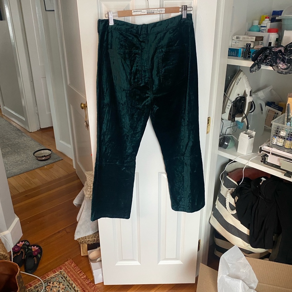 Free People Dark Green Velvet Pants - Picture 8 of 10